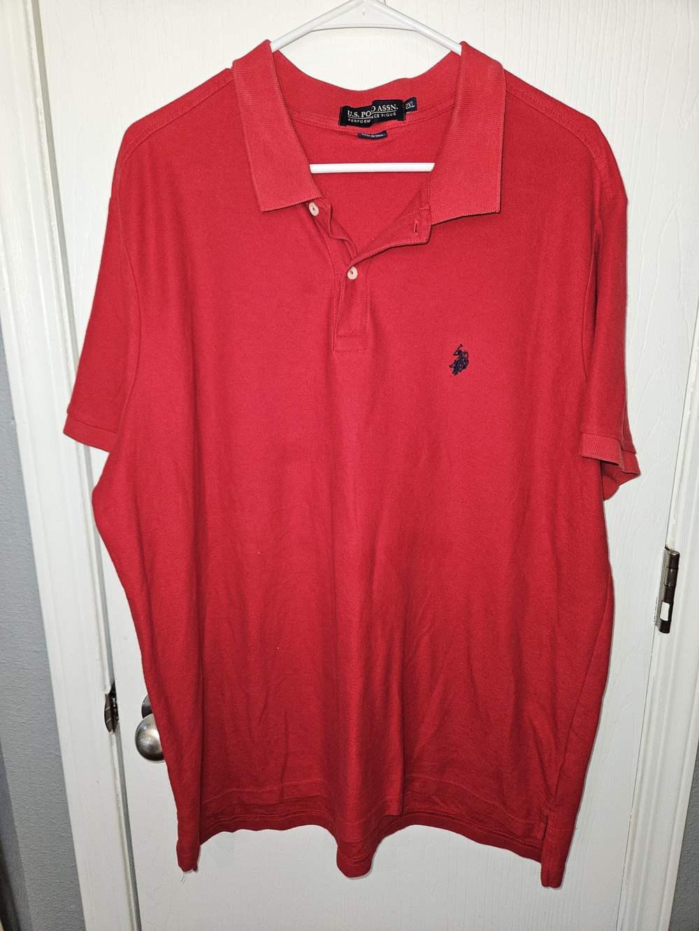U.S. Polo Assn. Red Men's Polo Shirt with Navy Logo